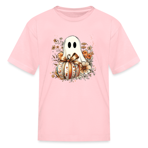 Pumpkin Ghost Kids' T-Shirt - pink