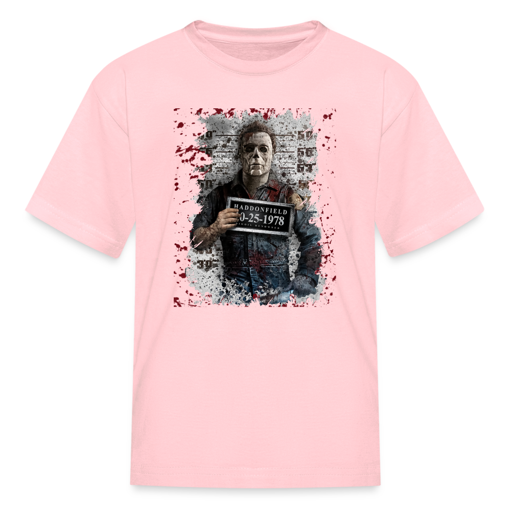 Michael Myers Mugshot Kids' T-Shirt - pink